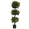 5ft. Potted UV Resistant Triple Bay Leaf Topiary Tree